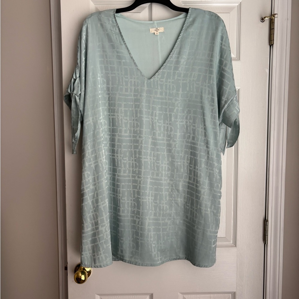 Entro Light Blue Patterned Mini Dress